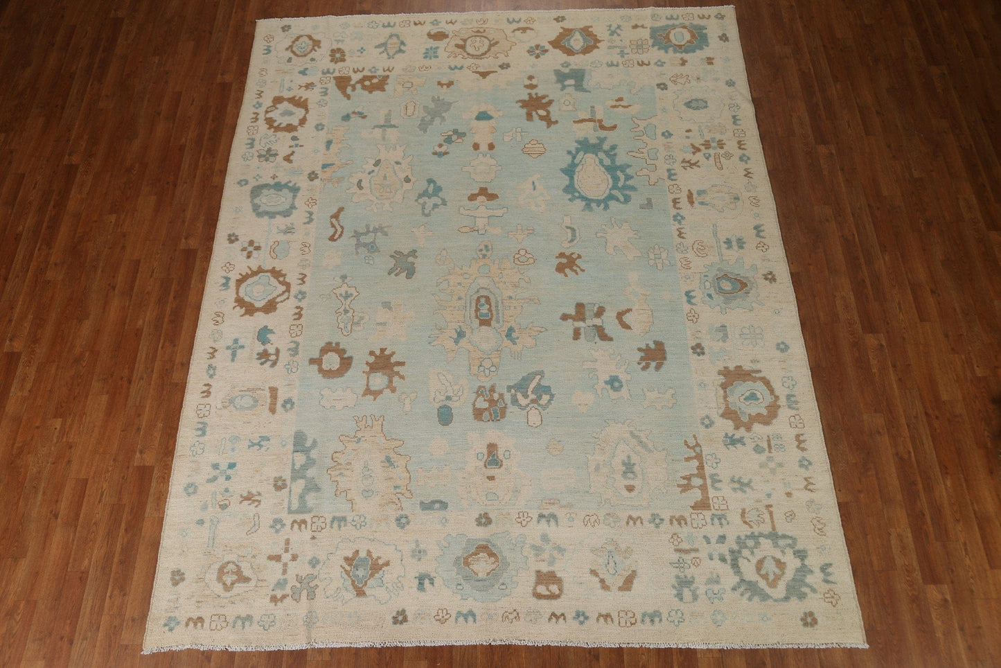 Light Blue Oushak Vegetable Dye Area Rug 8x10