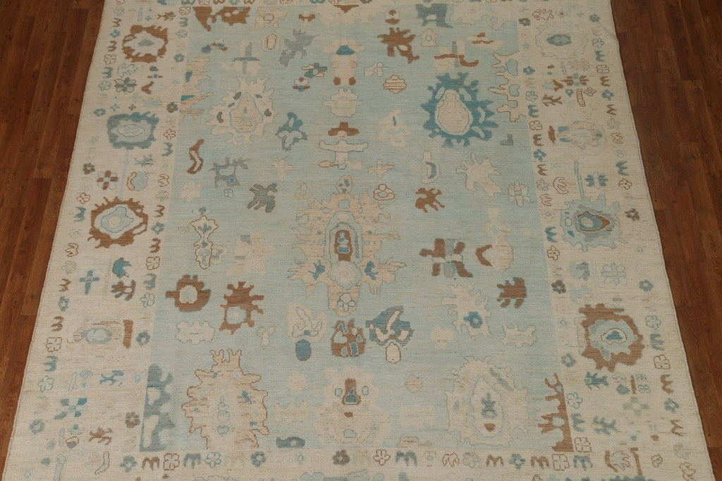 Light Blue Oushak Vegetable Dye Area Rug 8x10