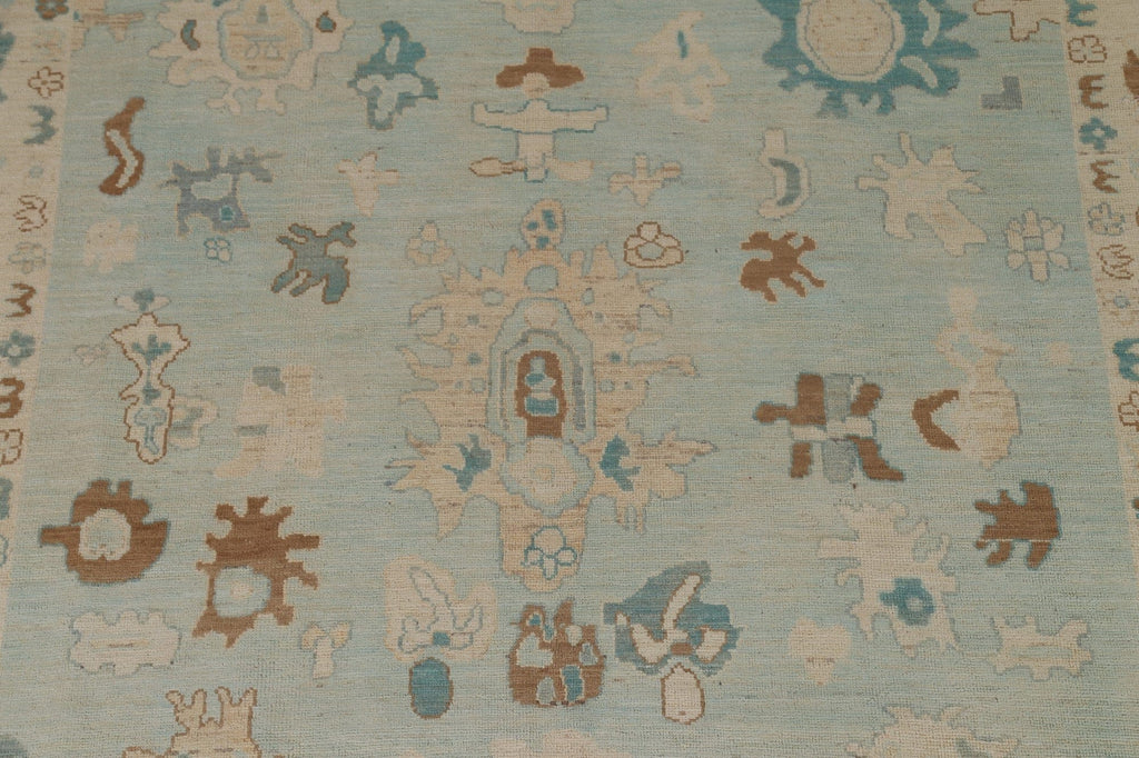 Light Blue Oushak Vegetable Dye Area Rug 8x10