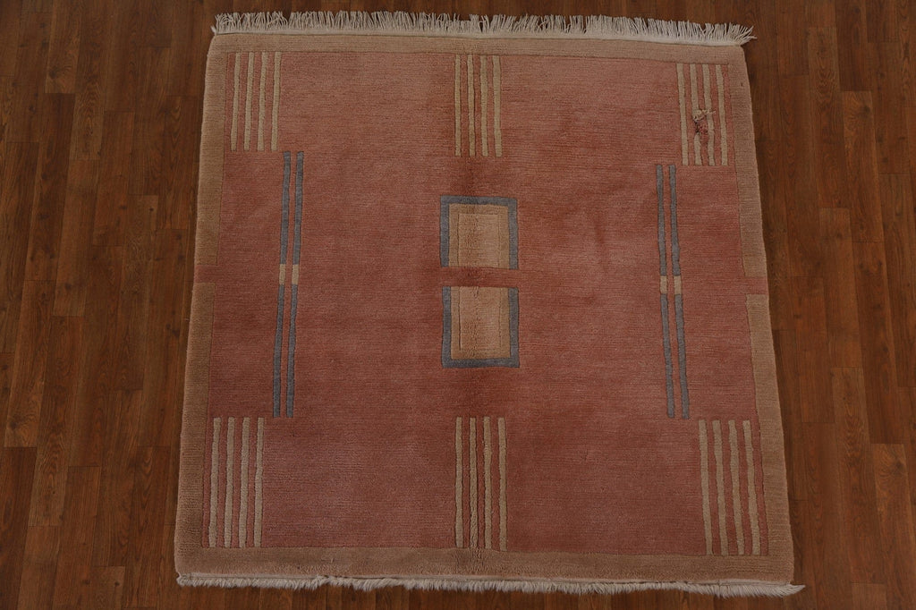 Handmade Nepalese Square Area Rug 5x5