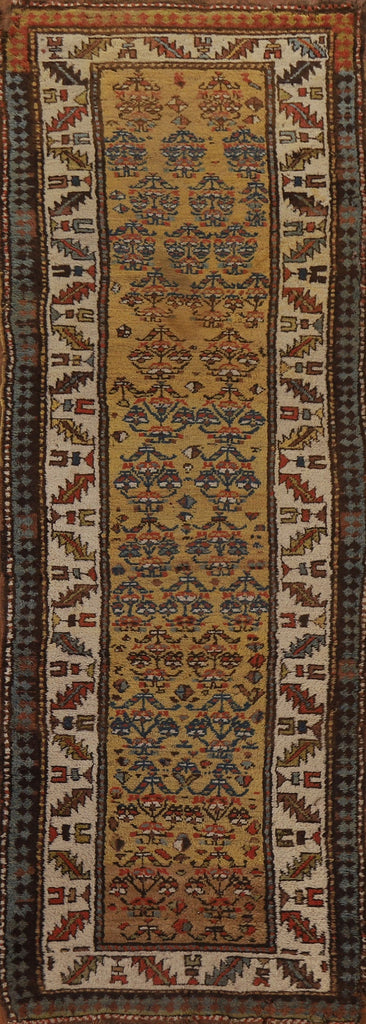 Pre-1900 Antique Heriz Bakhshayesh Persian Runner Rug 3x11