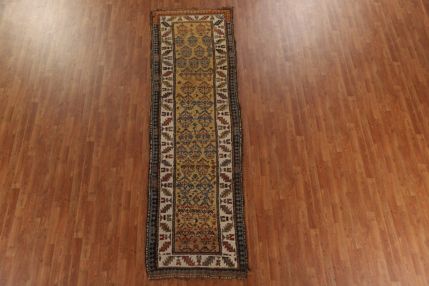 Pre-1900 Antique Heriz Bakhshayesh Persian Runner Rug 3x11