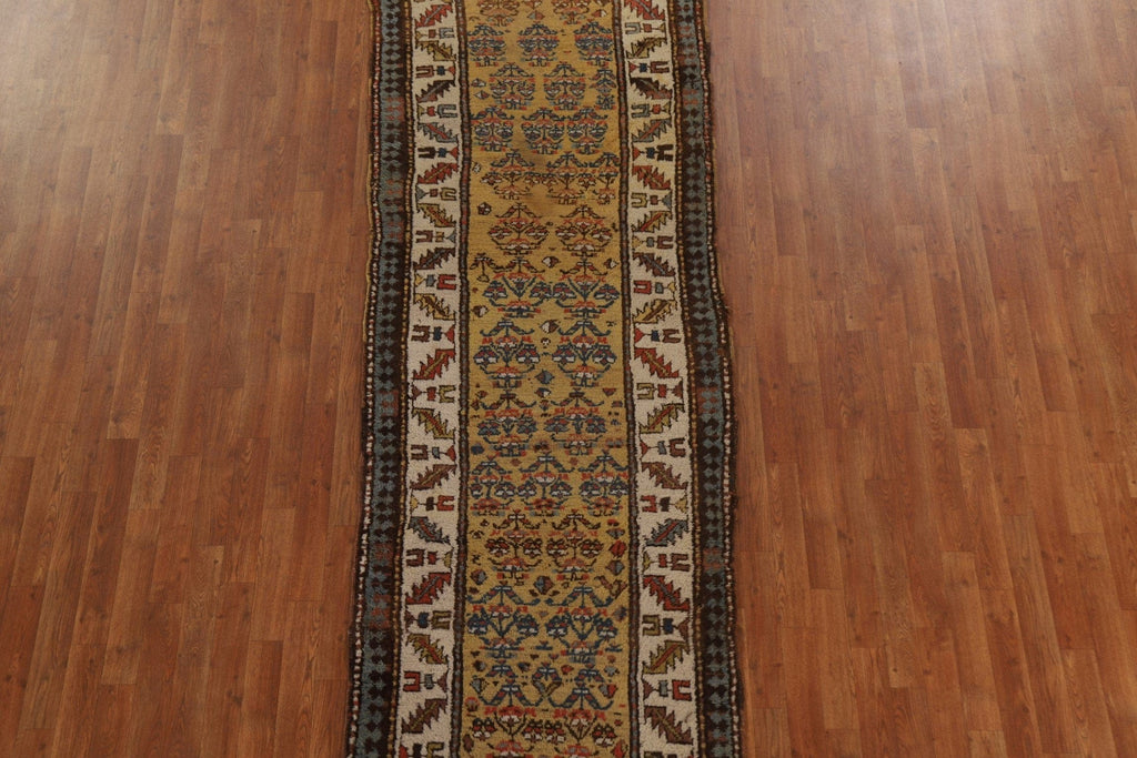 Pre-1900 Antique Heriz Bakhshayesh Persian Runner Rug 3x11