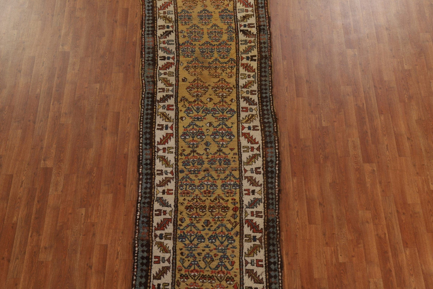 Pre-1900 Antique Heriz Bakhshayesh Persian Runner Rug 3x11