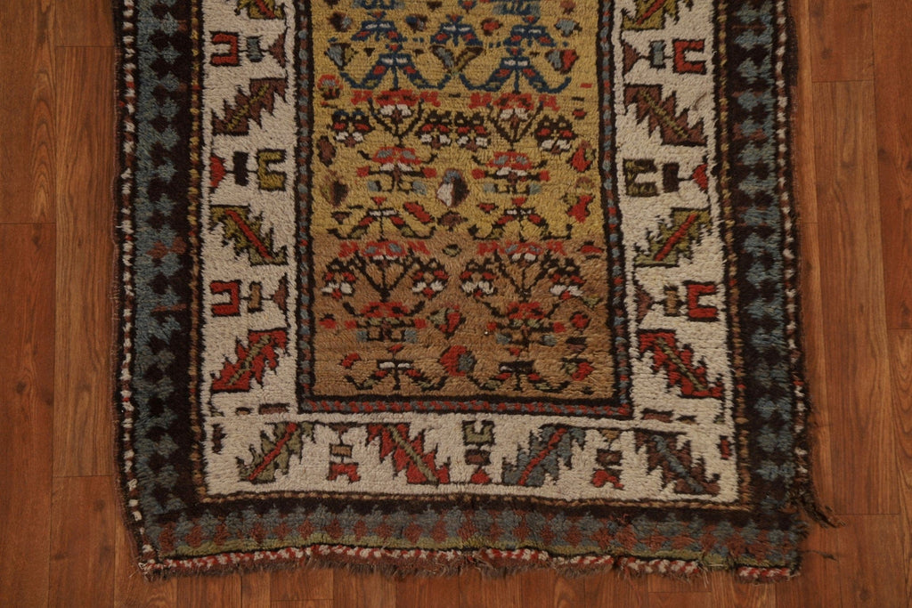 Pre-1900 Antique Heriz Bakhshayesh Persian Runner Rug 3x11