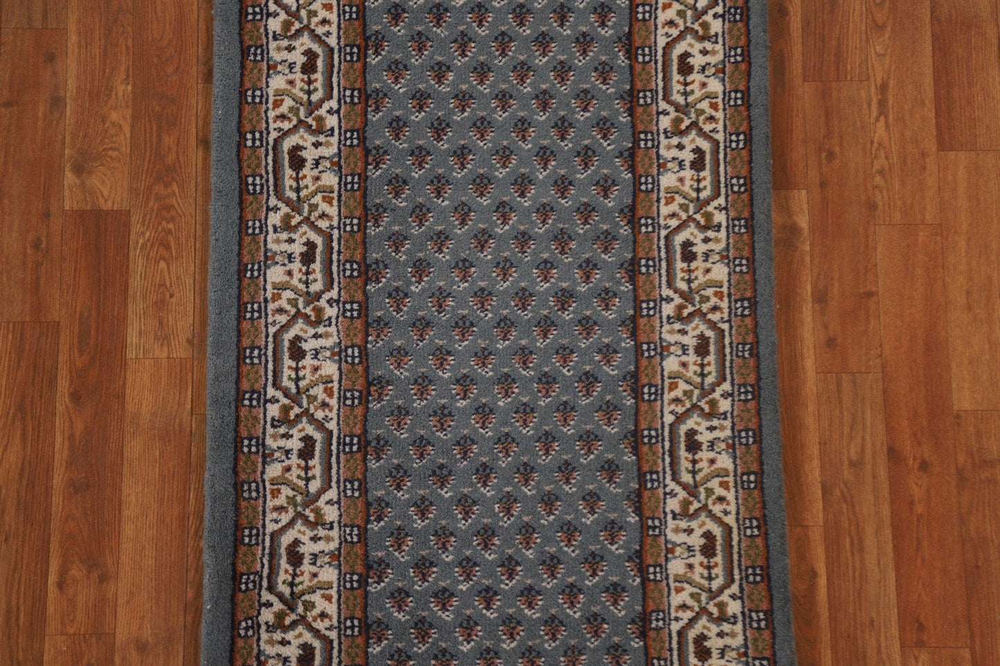 Light Blue Boteh Botemir Oriental Runner Rug 2x5