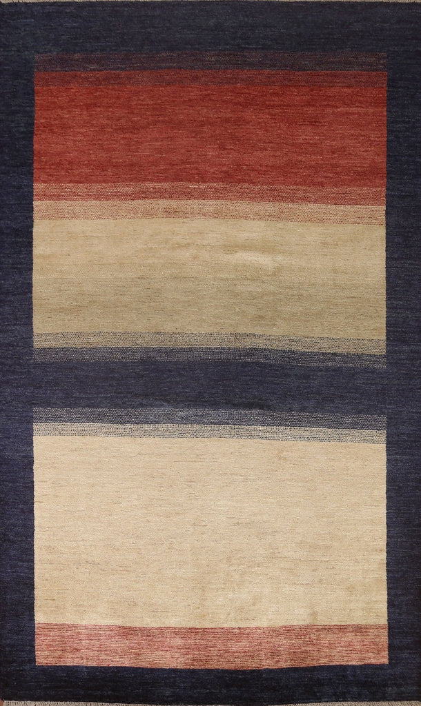 Striped Gabbeh Kashkoli Modern Area Rug 6x9