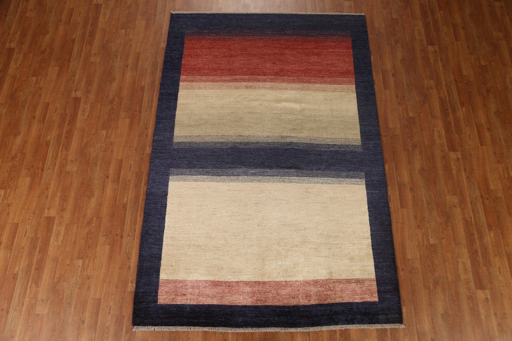 Striped Gabbeh Kashkoli Modern Area Rug 6x9