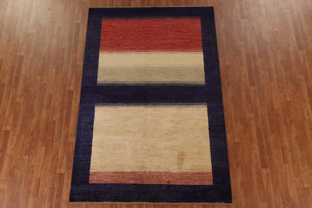 Modern Gabbeh Kashkoli Oriental Area Rug 6x8