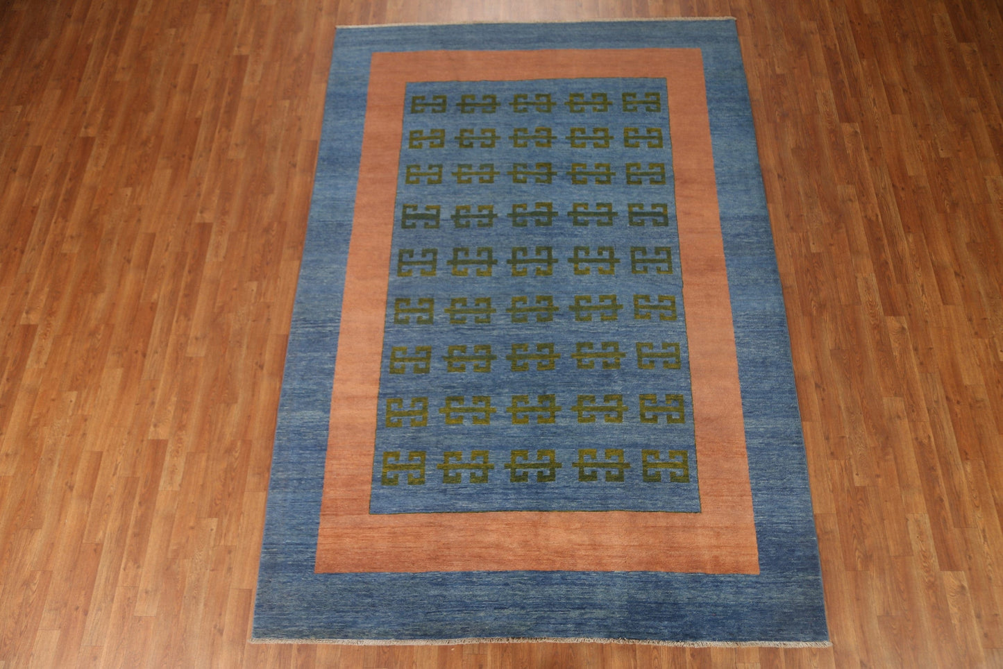 Blue Gabbeh Kashkoli Wool Area Rug 7x9