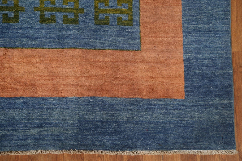 Blue Gabbeh Kashkoli Wool Area Rug 7x9