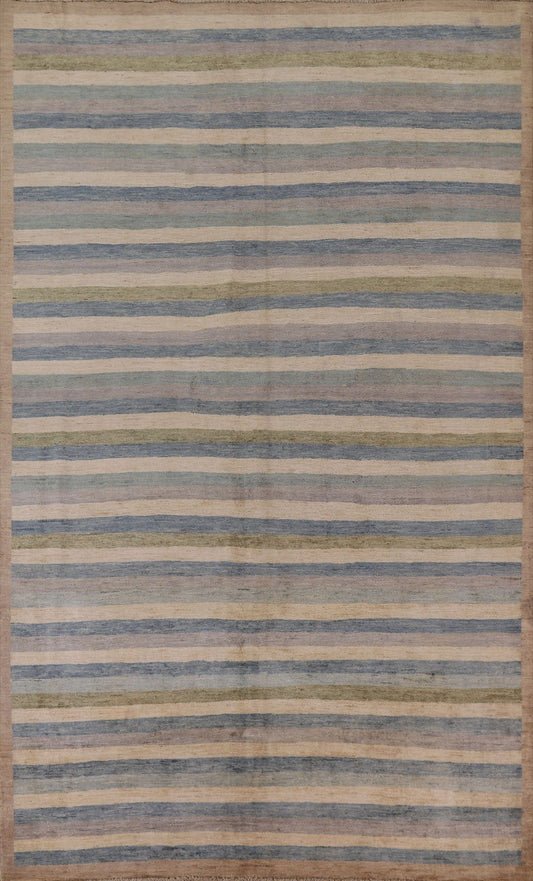 Striped Gabbeh Kashkoli Modern Area Rug 7x9