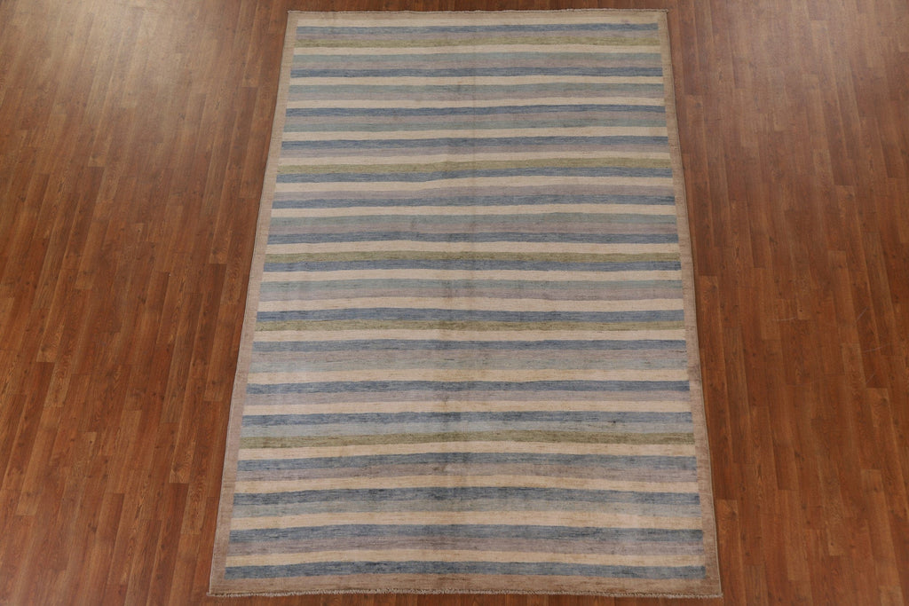 Striped Gabbeh Kashkoli Modern Area Rug 7x9