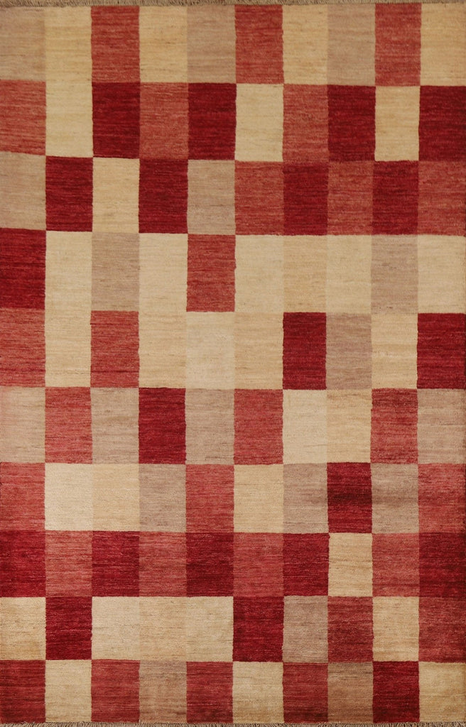 Checkered Gabbeh Kashkoli Area Rug 6x8