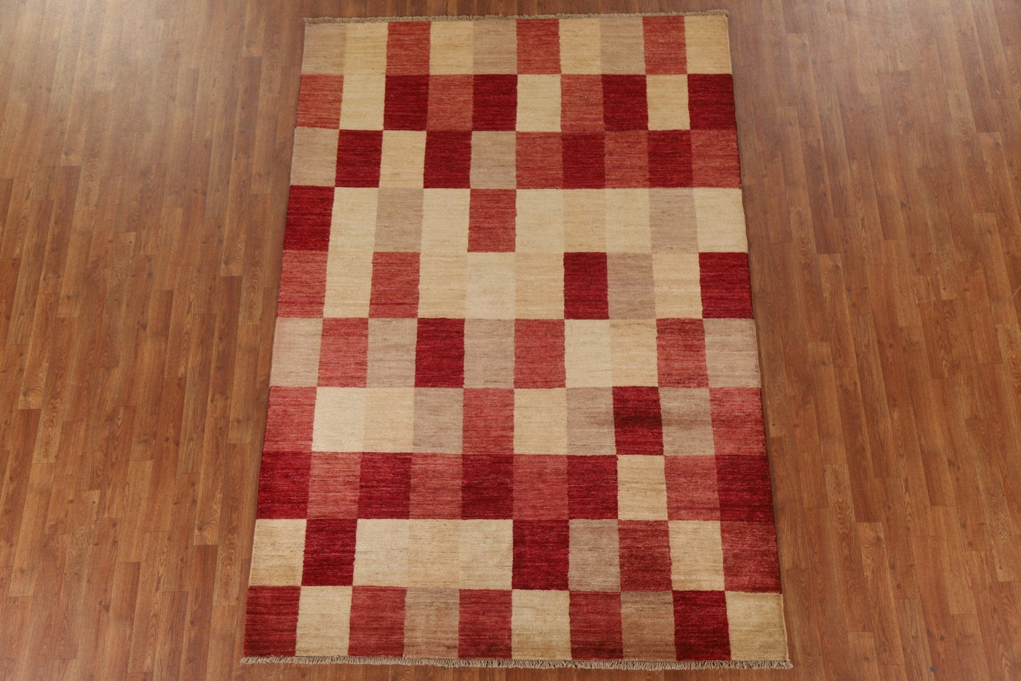 Checkered Gabbeh Kashkoli Area Rug 6x8