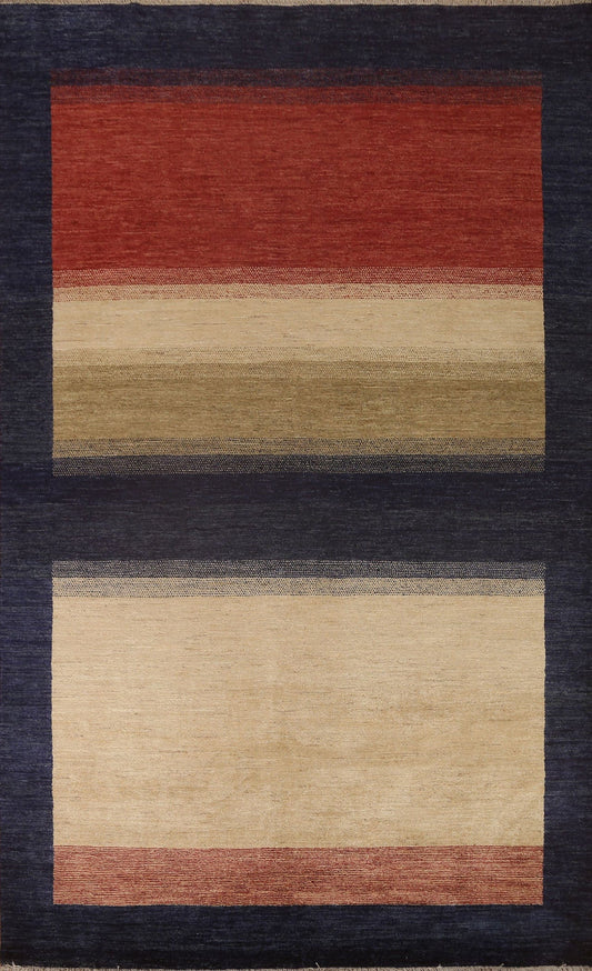 Striped Gabbeh Kashkoli Oriental Area Rug 6x9