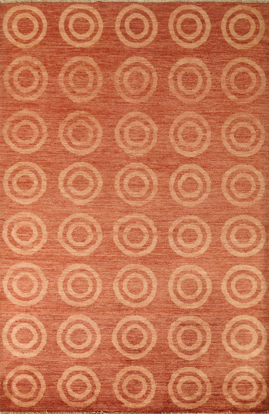 Orange Gabbeh Kashkoli Oriental Area Rug 6x8