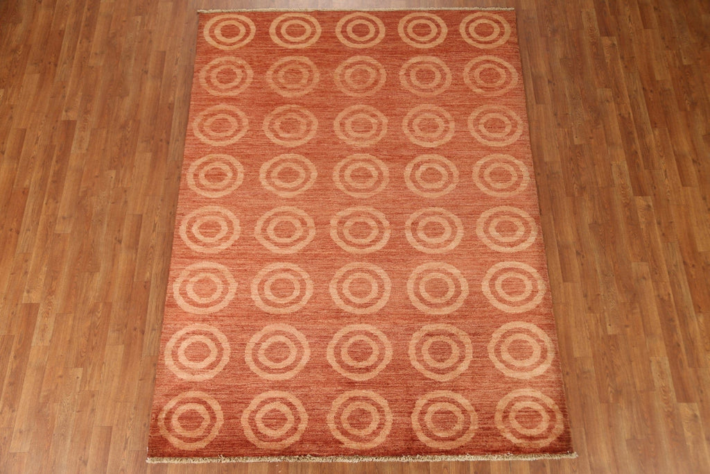 Orange Gabbeh Kashkoli Oriental Area Rug 6x8