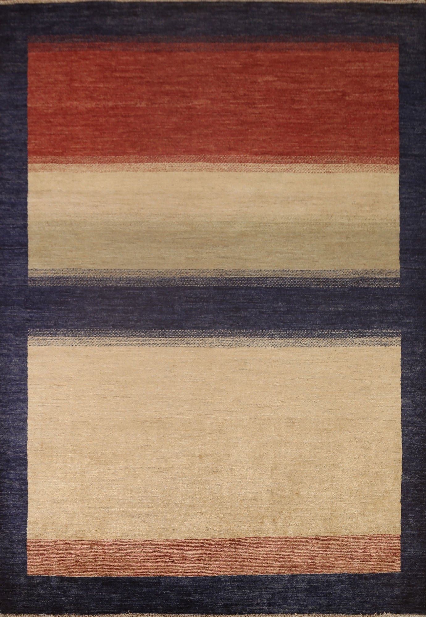 Striped Gabbeh Kashkoli Wool Area Rug 7x8