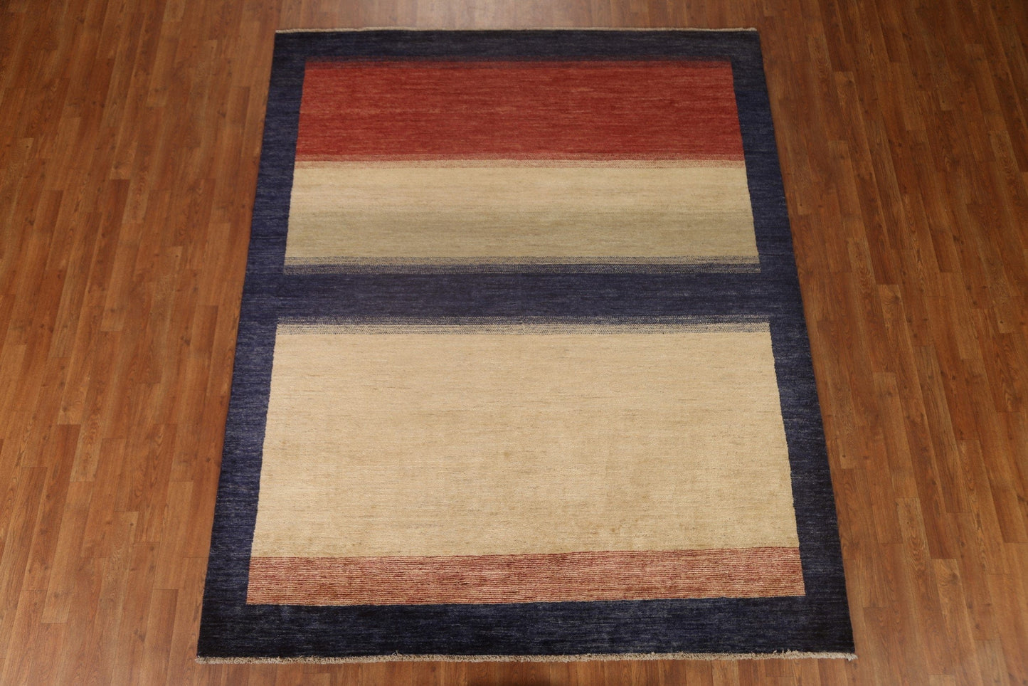 Striped Gabbeh Kashkoli Wool Area Rug 7x8