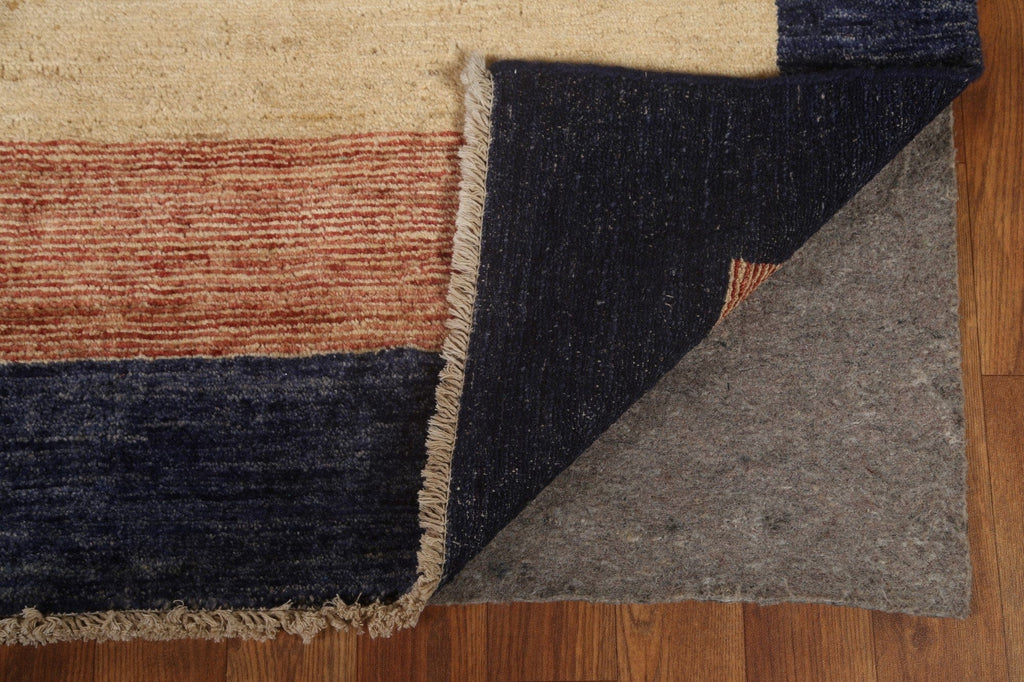 Striped Gabbeh Kashkoli Wool Area Rug 7x8