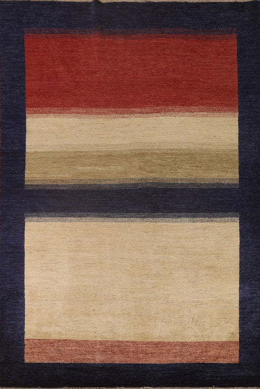 Modern Gabbeh Kashkoli Wool Area Rug 7x9