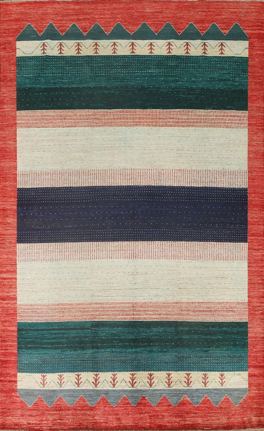 Striped Gabbeh Kashkoli Oriental Area Rug 7x10