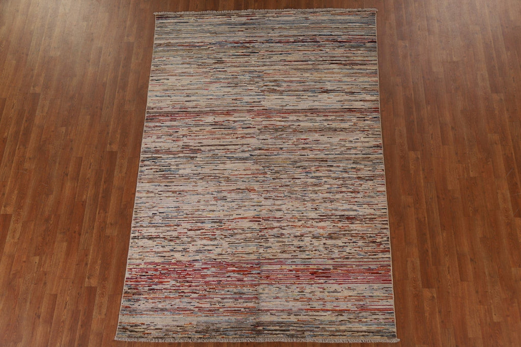 All-Over Gabbeh Kashkoli Striped Area Rug 6x9