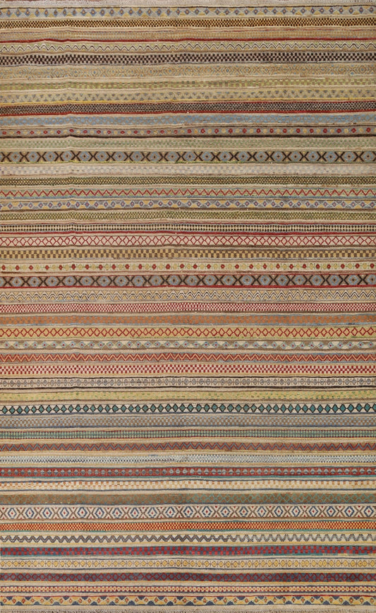 Striped Gabbeh Kashkoli Oriental Area Rug 7x10