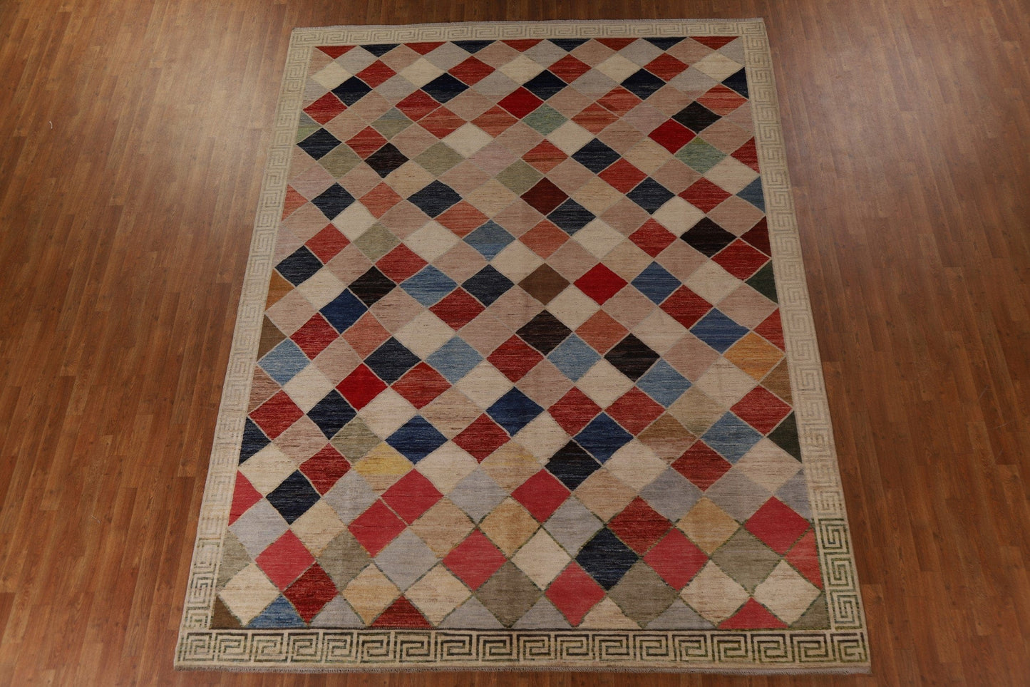 Checkered Gabbeh Kashkoli Area Rug 9x12