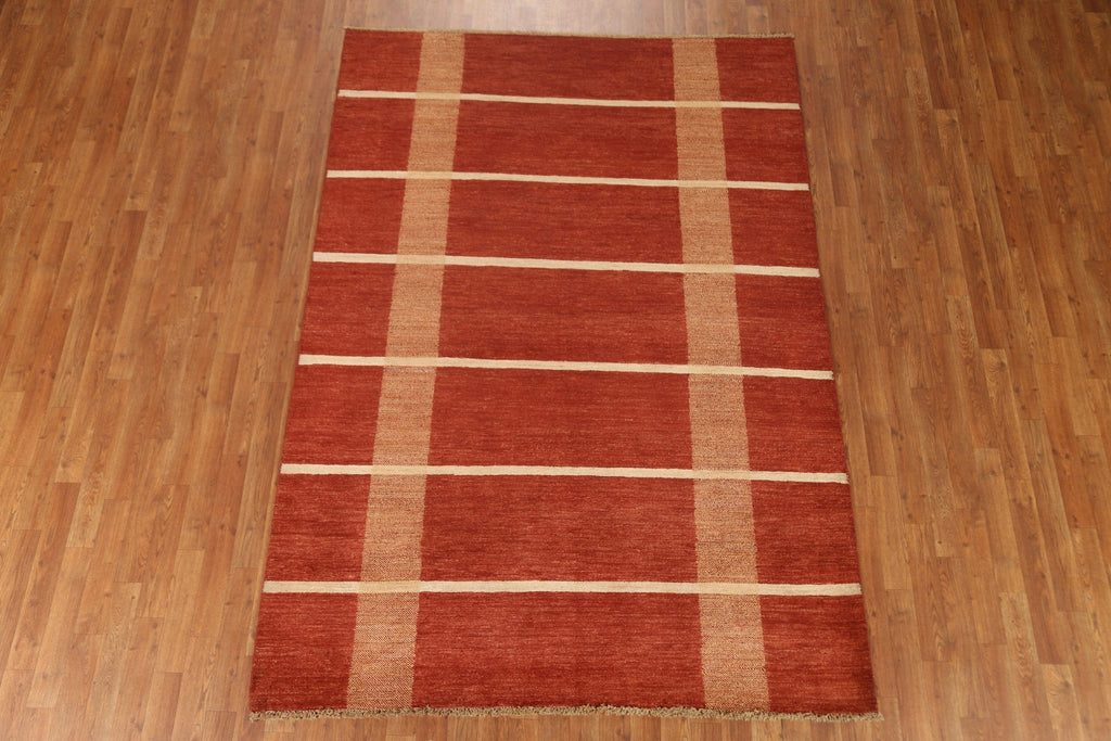 Striped Gabbeh Kashkoli Wool Area Rug 6x8