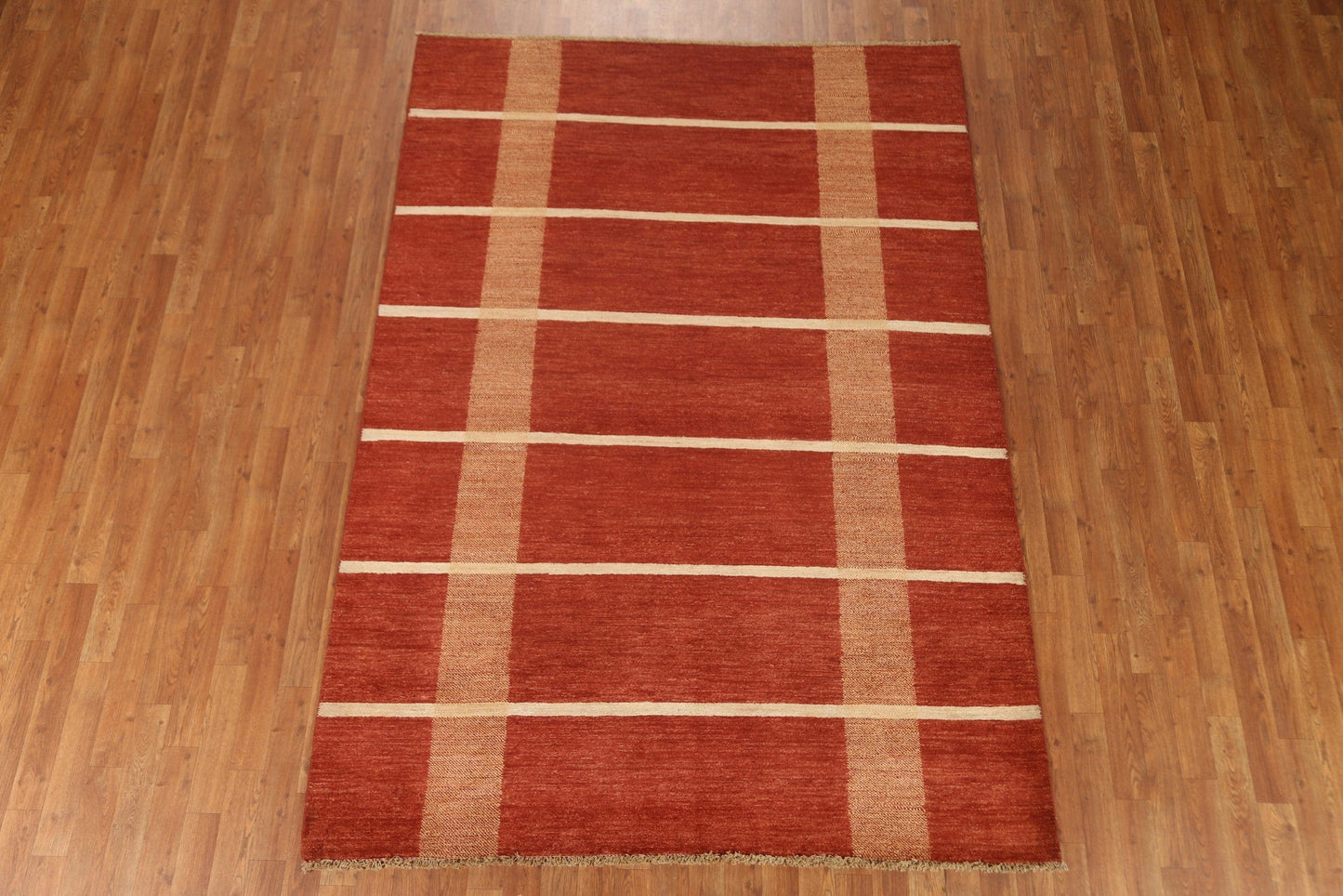 Striped Gabbeh Kashkoli Wool Area Rug 6x8