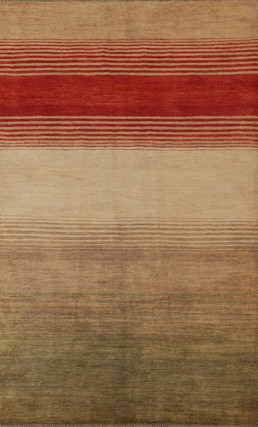 Striped Gabbeh Kashkoli Wool Area Rug 7x10