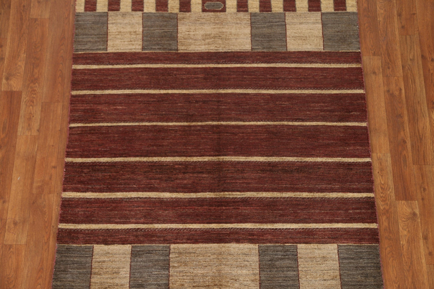 Striped Gabbeh Kashkoli Brown Area Rug 4x6