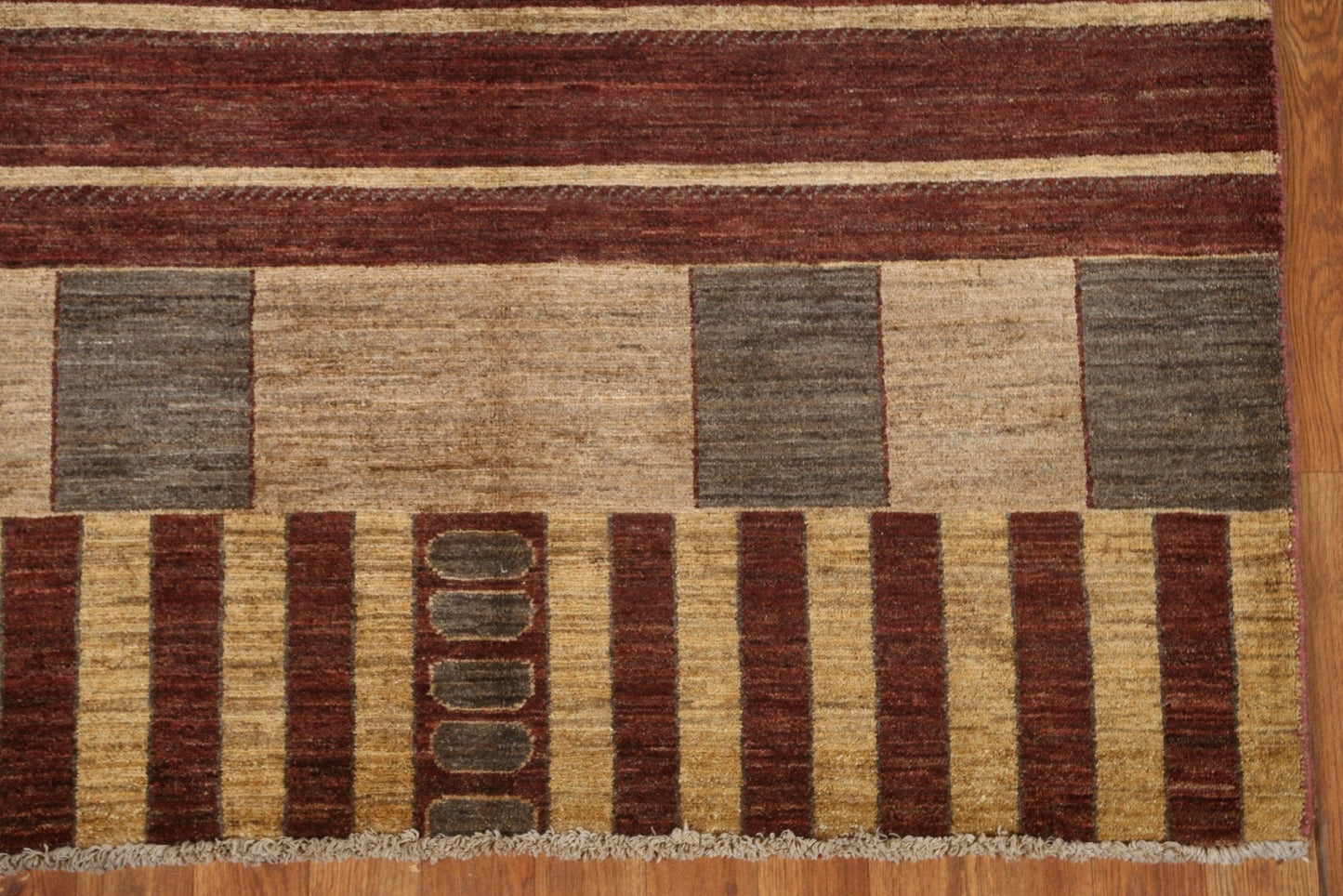 Striped Gabbeh Kashkoli Brown Area Rug 4x6