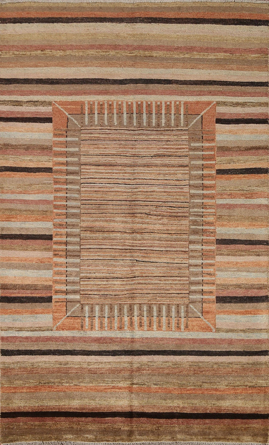 Striped Gabbeh Kashkoli Area Rug 4x6