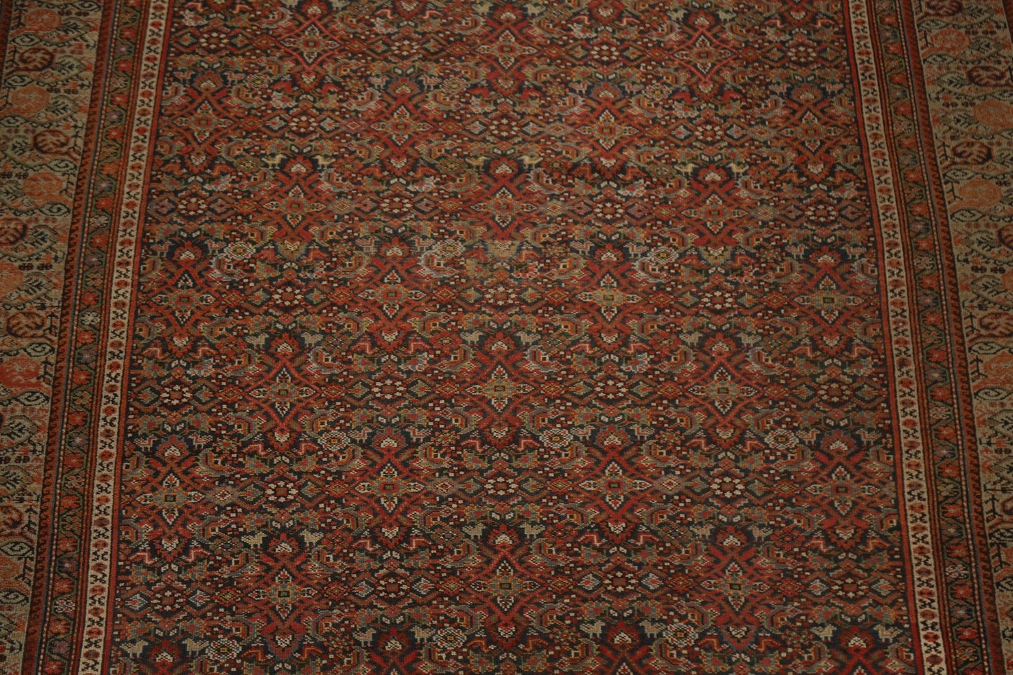 Pre-1900 Antique Vegetable Dye Malayer Persian Rug 7x17