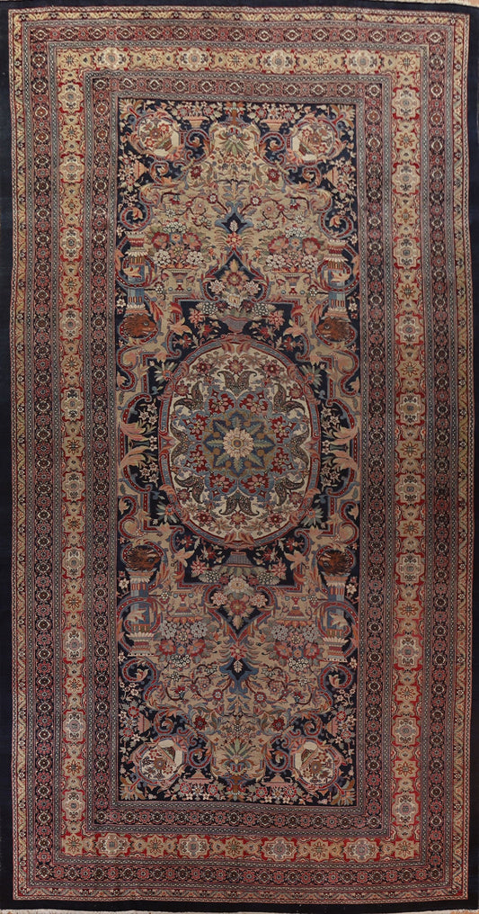 100% Vegetable Dye Antique Sultanabad Persian Rug 13x23