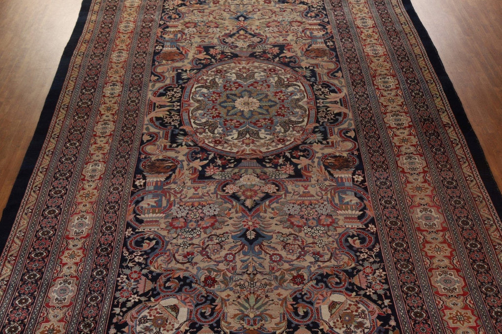 100% Vegetable Dye Antique Sultanabad Persian Rug 13x23