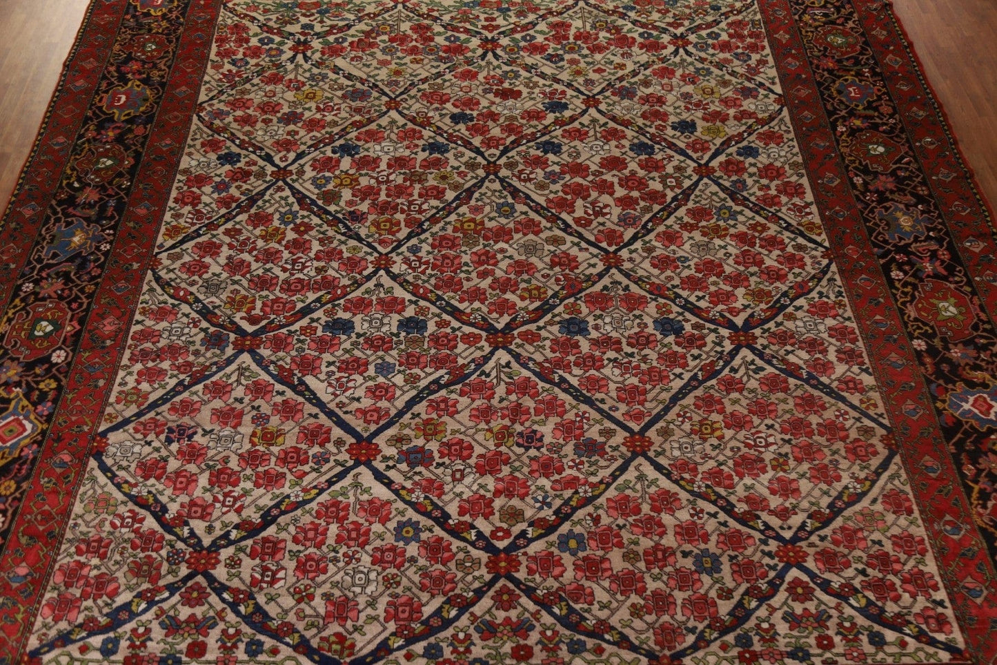 Pre-1900 Antique Bakhtiari Vegetable Dye Persian Rug 16x18