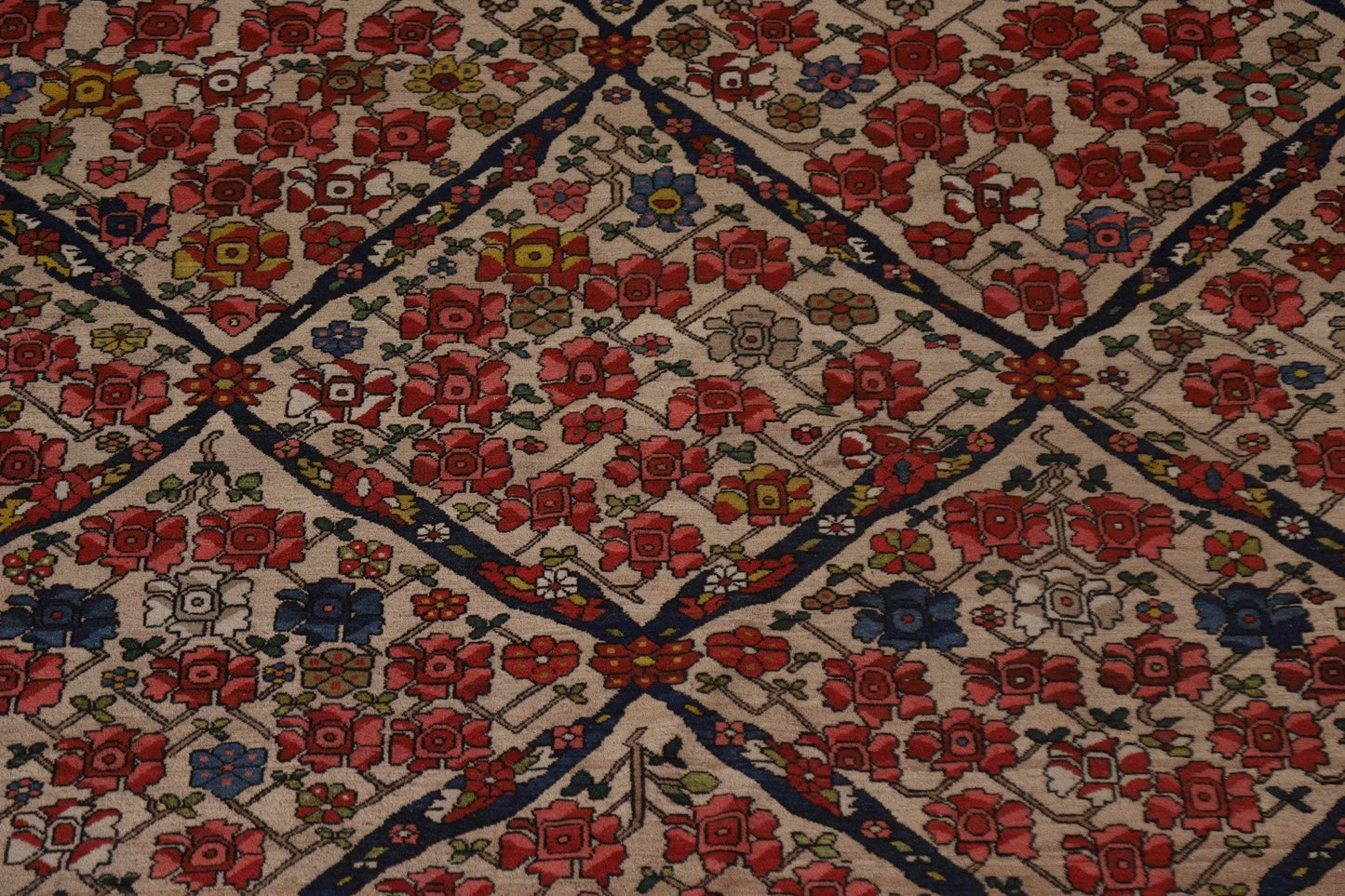 Pre-1900 Antique Bakhtiari Vegetable Dye Persian Rug 16x18