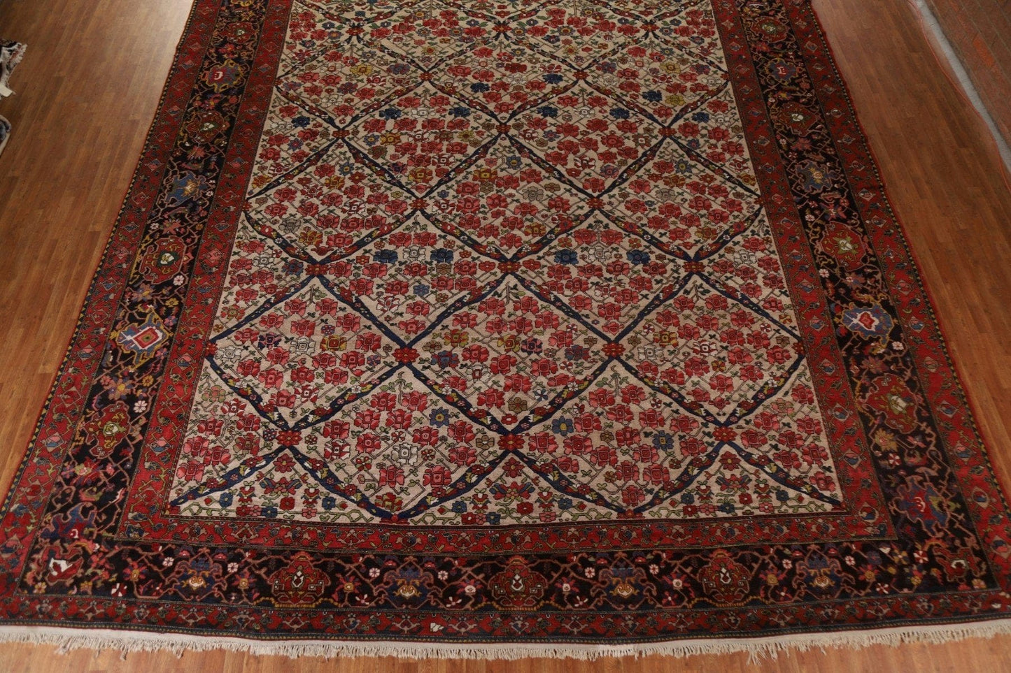 Pre-1900 Antique Bakhtiari Vegetable Dye Persian Rug 16x18