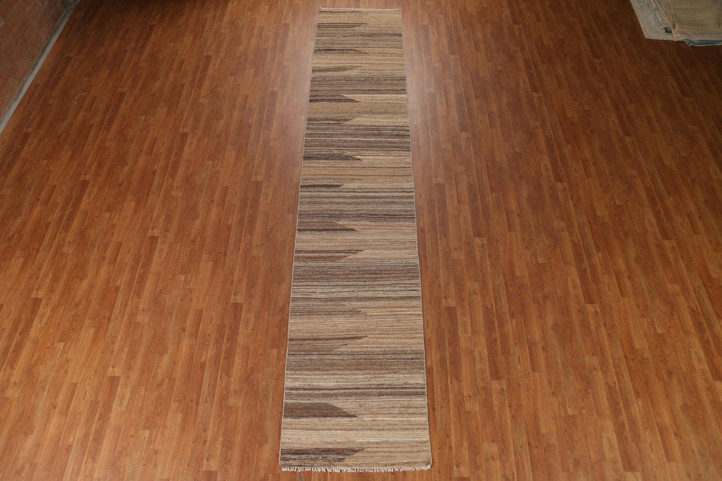 Modern Striped Kilim Runner Rug 3x14