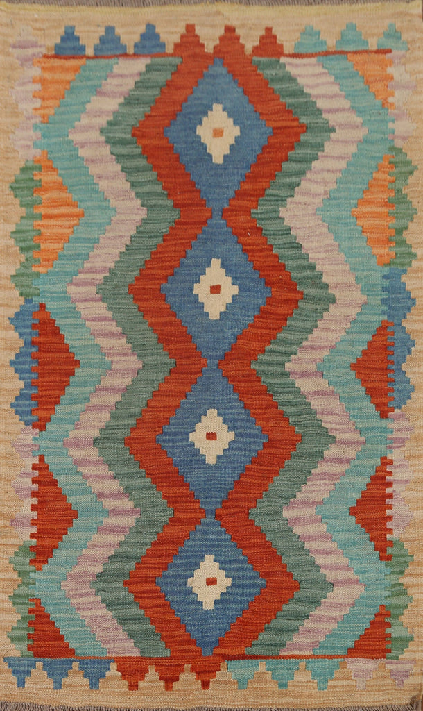 Geometric Kilim Oriental Area Rug 3x4