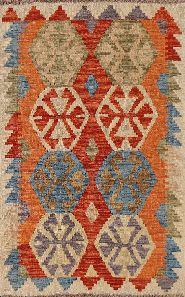 Geometric Kilim Oriental Area Rug 3x4