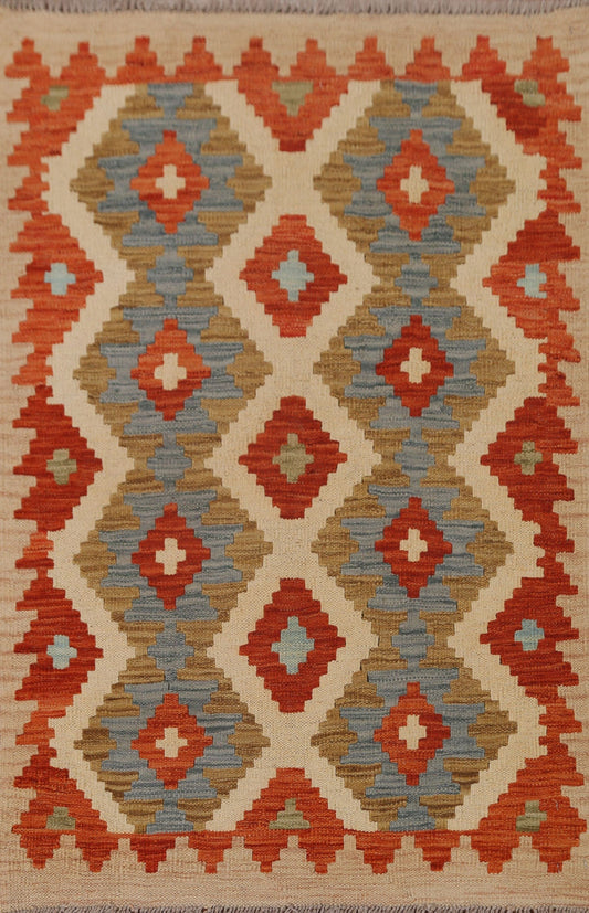 Geometric Kilim Oriental Area Rug 3x4