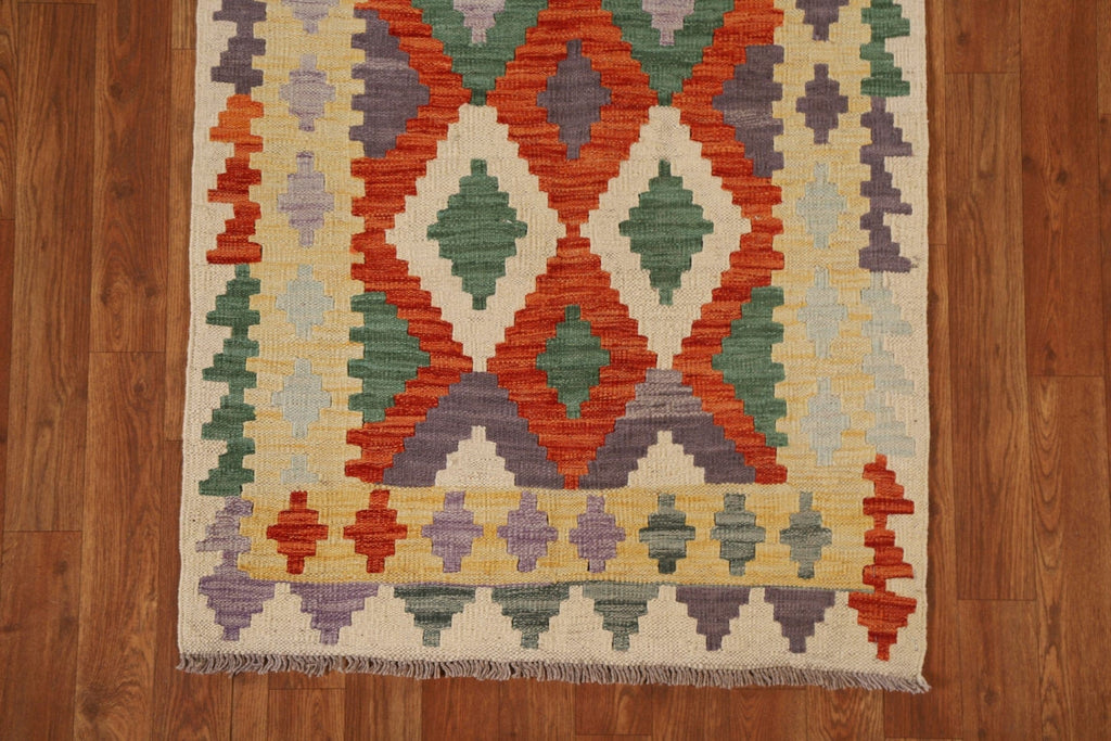 Hand-Woven Wool Kilim Area Rug 3x4