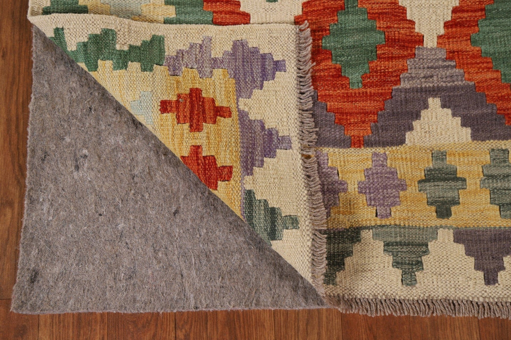 Hand-Woven Wool Kilim Area Rug 3x4