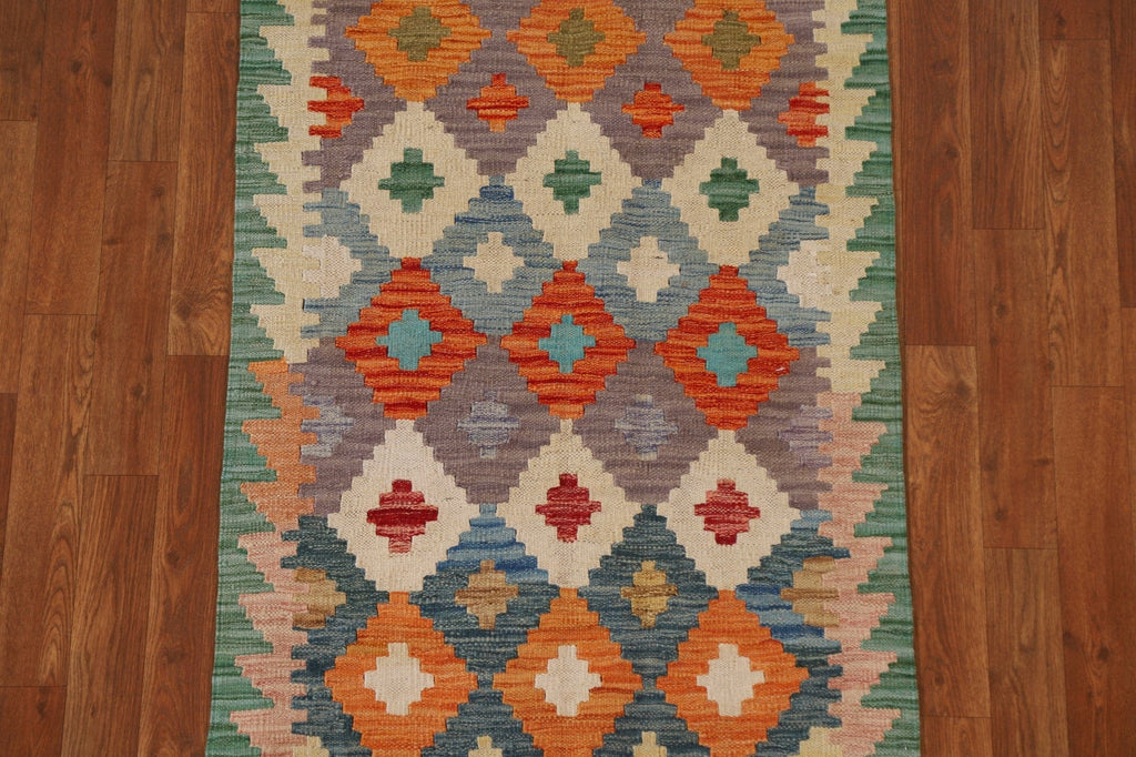 Handmade Kilim Geometric Area Rug 3x4