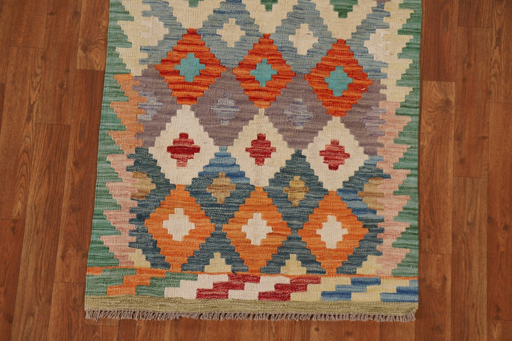 Handmade Kilim Geometric Area Rug 3x4